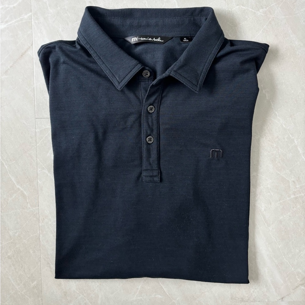 TravisMathew Black Polo Shirt Size XL